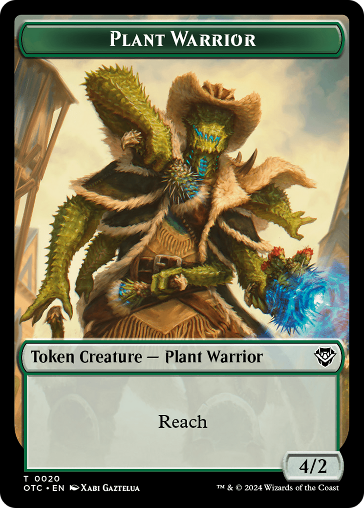 Plant Warrior // Plant Double-Sided Token [Outlaws of Thunder Junction Commander Tokens] | Grognard Games