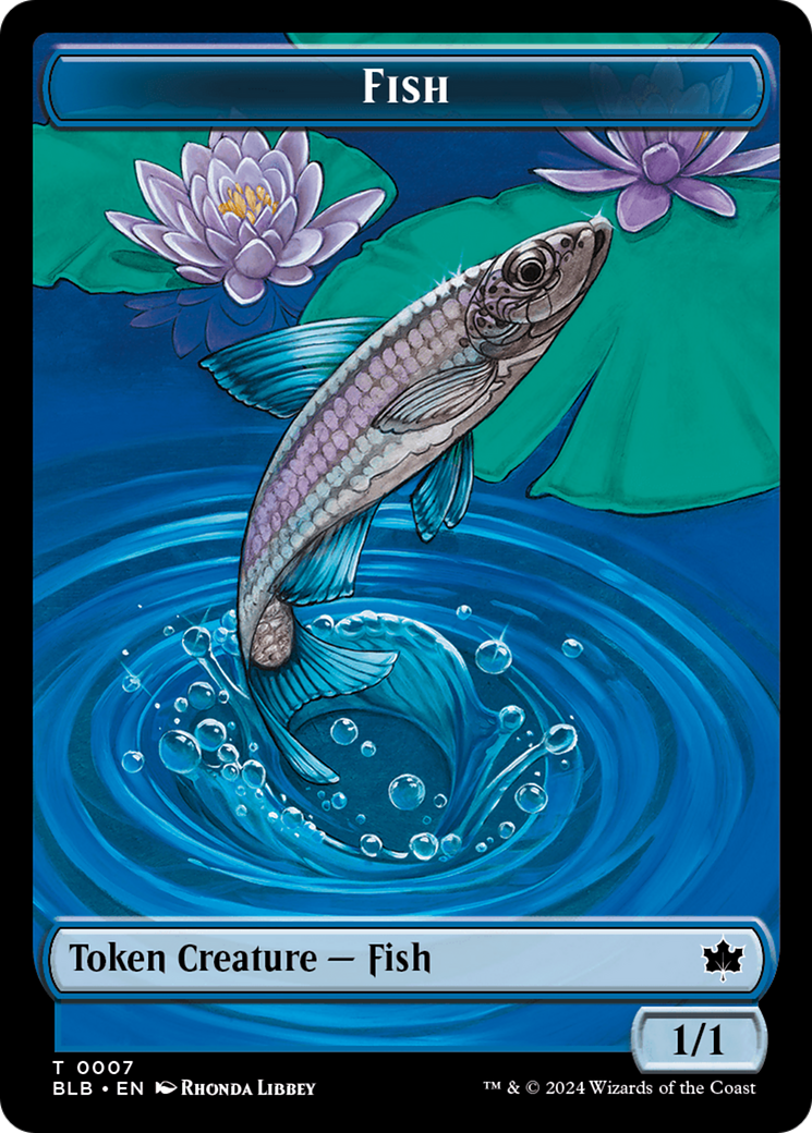 Fish // Tender Wildguide Double-Sided Token [Bloomburrow Tokens] | Grognard Games