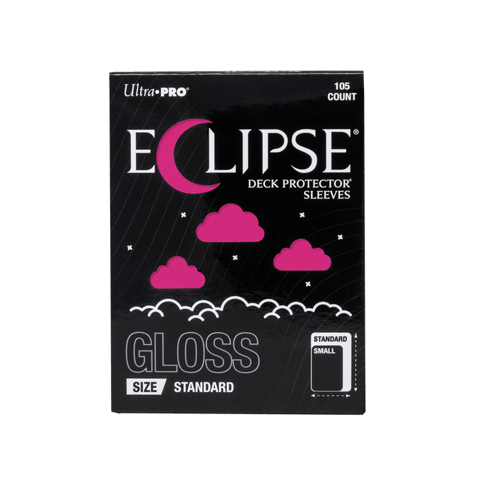 ULTRA PRO: ECLIPSE SLEEVES: STANDARD GLOSS DECK PROTECTORS: HOT PINK (105CT) | Grognard Games