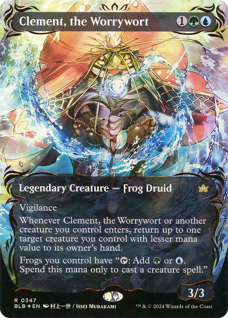 Clement, the Worrywort (Borderless) (Raised Foil) [Bloomburrow] | Grognard Games