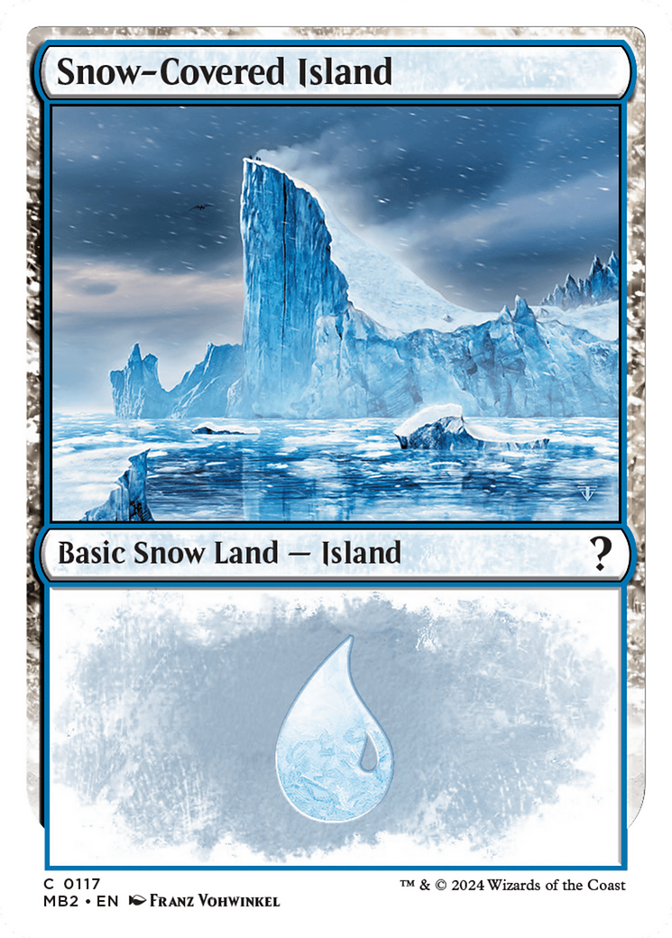 Snow-Covered Island (White Border) [Mystery Booster 2] | Grognard Games