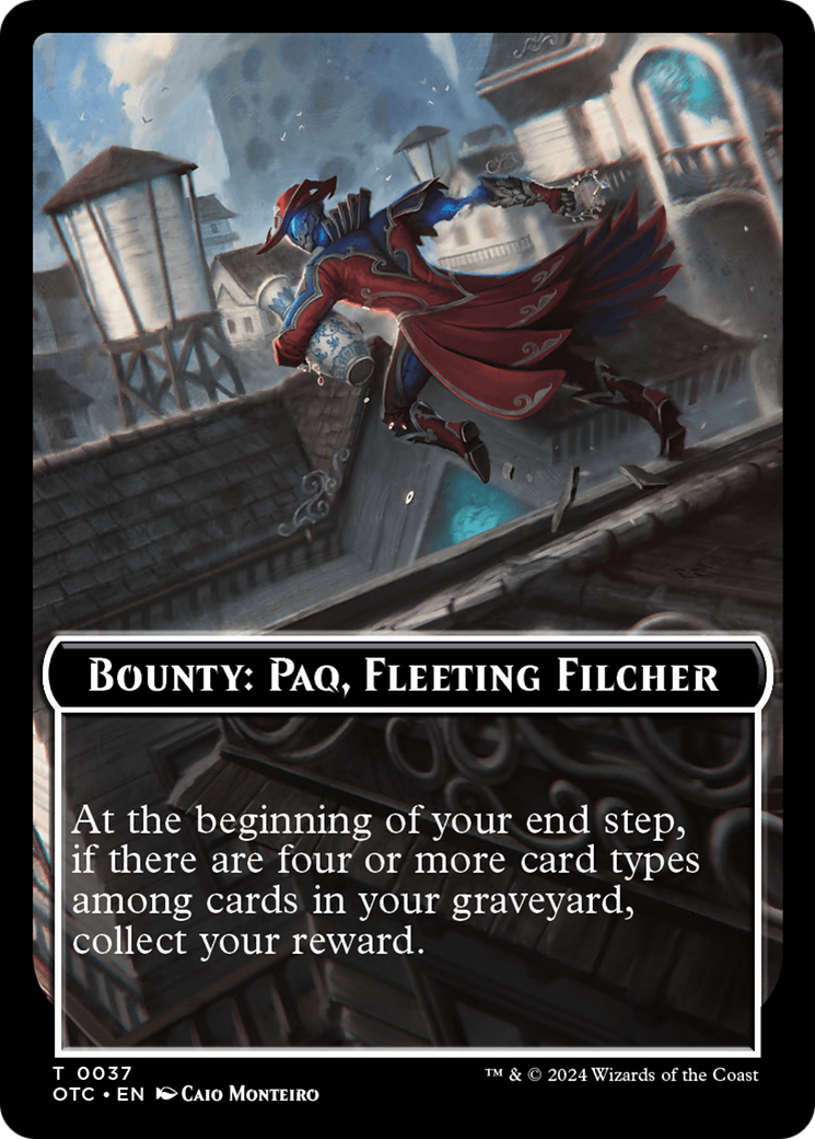 Bounty: Paq, Fleeting Filcher // Bounty Rules Double-Sided Token [Outlaws of Thunder Junction Commander Tokens] | Grognard Games