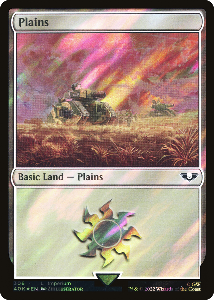 Plains (306) (Surge Foil) [Universes Beyond: Warhammer 40,000] | Grognard Games