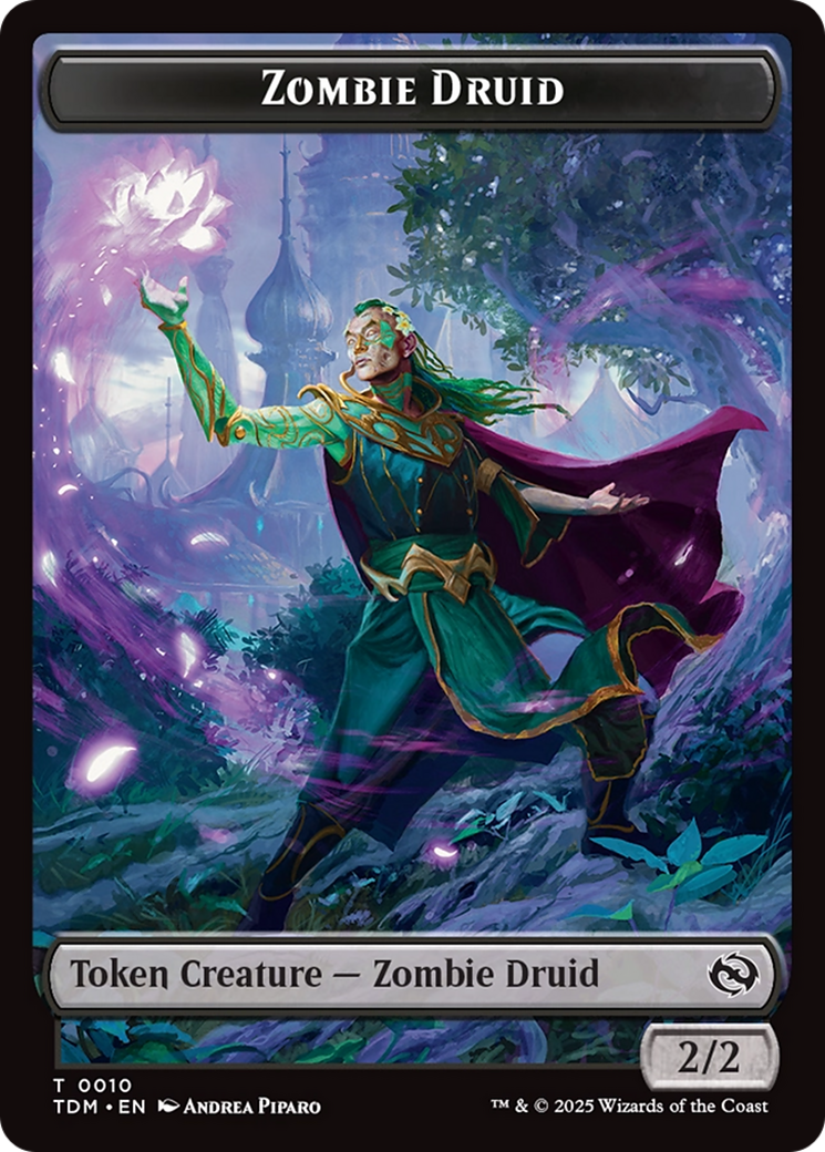 Zombie Druid // Treasure Double-Sided Token [Tarkir: Dragonstorm Tokens] | Grognard Games
