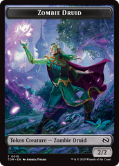 Zombie Druid // Treasure Double-Sided Token [Tarkir: Dragonstorm Tokens] | Grognard Games