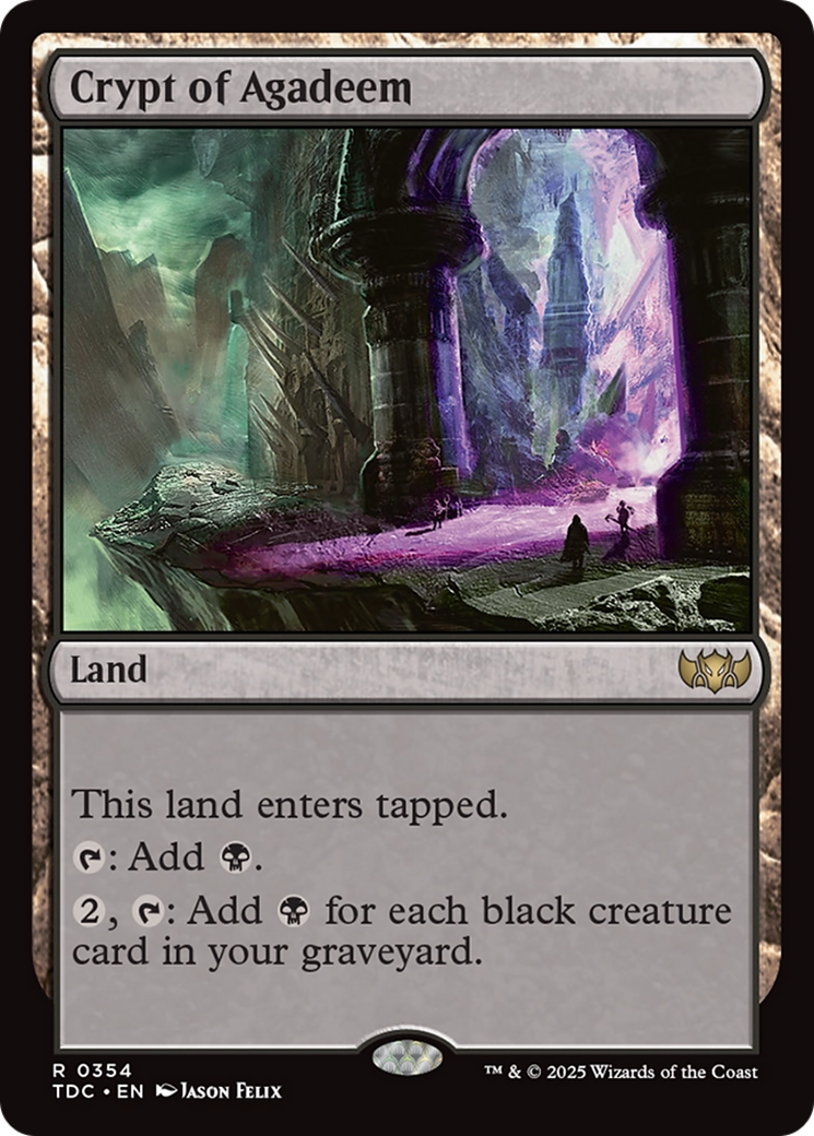 Crypt of Agadeem [Tarkir: Dragonstorm Commander] | Grognard Games