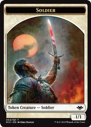 Soldier // Emblem - Serra the Benevolent Double-Sided Token (MH1-4 // 20) - Modern Horizons | Grognard Games