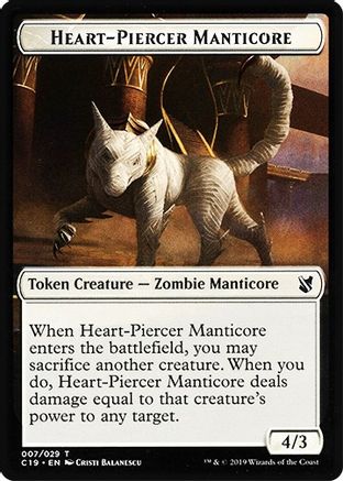 Heart-Piercer Manticore // Dragon Double-Sided Token (C19-7 // 12) - Commander 2019 | Grognard Games