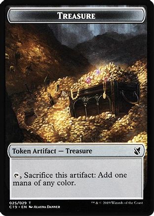 Treasure // Human Double-Sided Token (C19-25 // 3) - Commander 2019 | Grognard Games