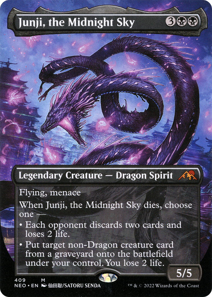 Junji, the Midnight Sky (Borderless Alternate Art) [Kamigawa: Neon Dynasty] | Grognard Games