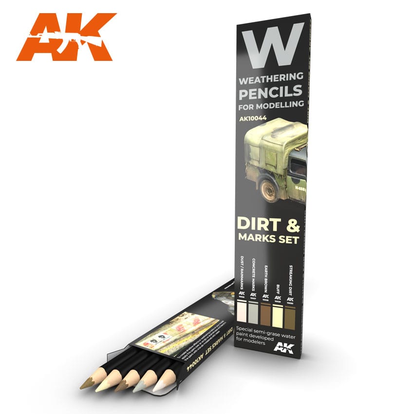 AK Interactive Weathering Pencil Set - Splashes, Dirt and Stains | Grognard Games
