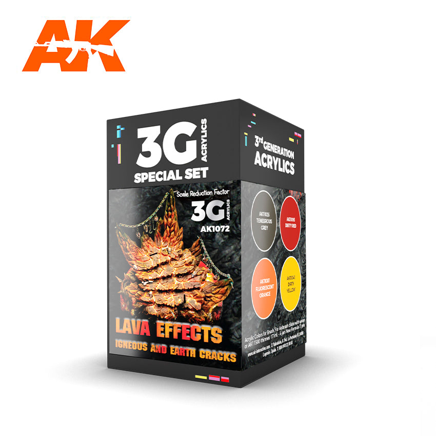 AK1072 AK Interactive Wargame Color Set Lava Effects | Grognard Games
