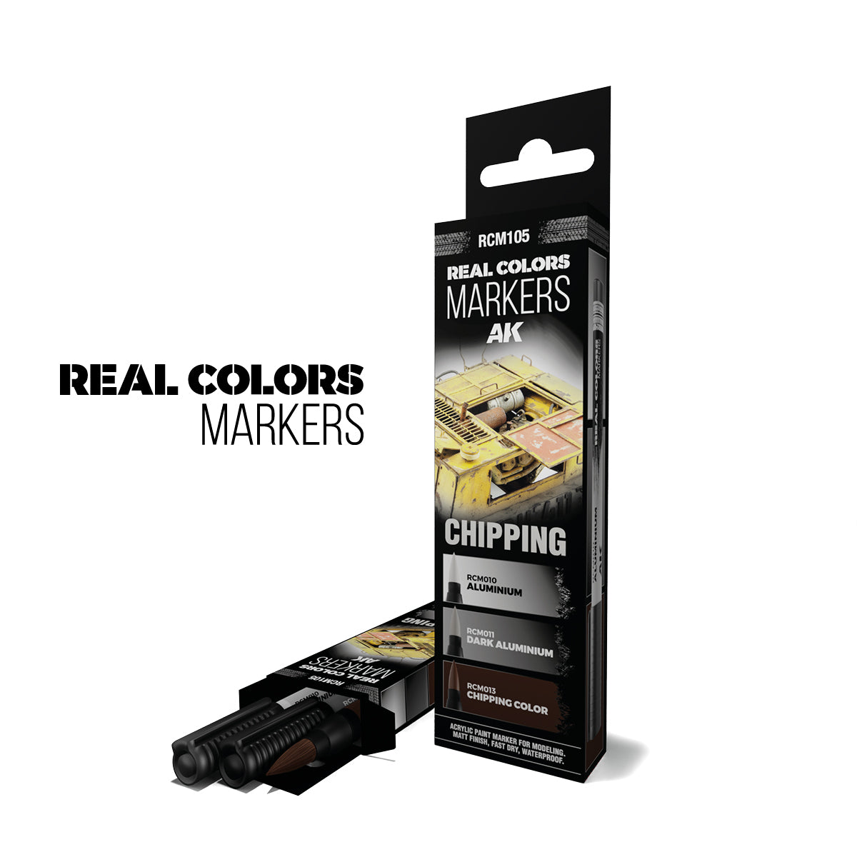 AK Interactive Real Colors Markers Chipping - Set 3 Real Colors Markers | Grognard Games