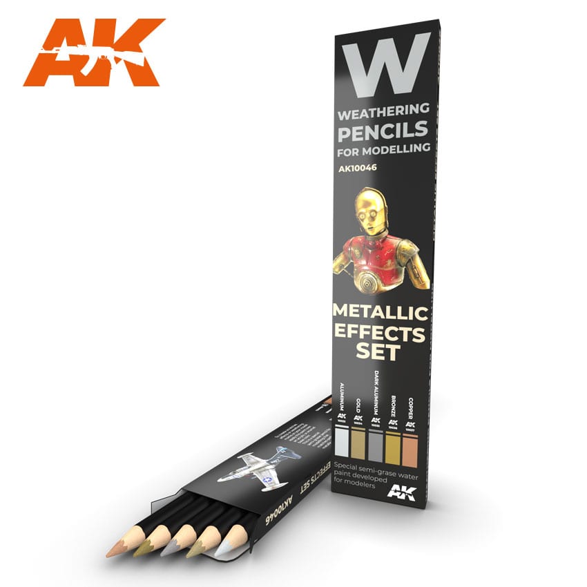 AK Interactive Weathering Pencil Set - Metallics | Grognard Games