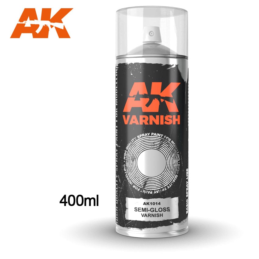 AK1014 AK Interactive Semi-Gloss Varnish - Spray 400ml | Grognard Games