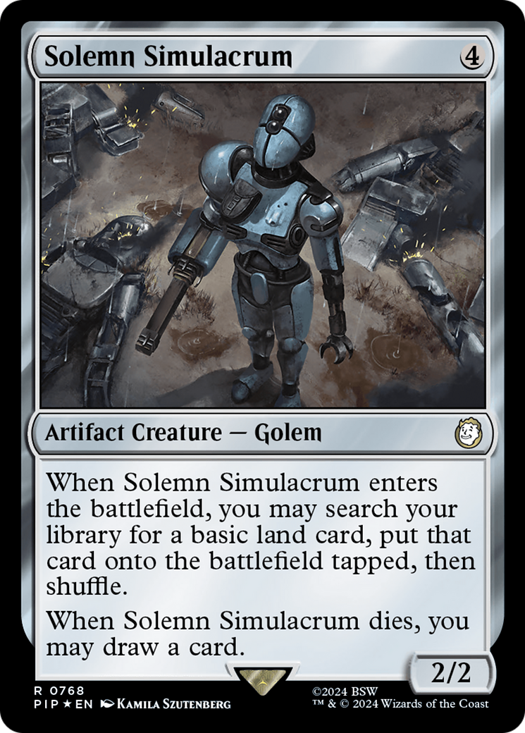 Solemn Simulacrum (Surge Foil) [Fallout] | Grognard Games