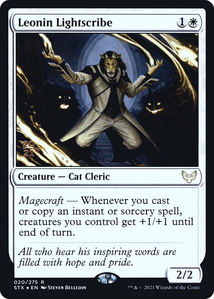 Leonin Lightscribe [Strixhaven: School of Mages Prerelease Promos] | Grognard Games