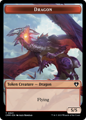 Saproling // Dragon (0021) Double-Sided Token [Commander Masters Tokens] | Grognard Games