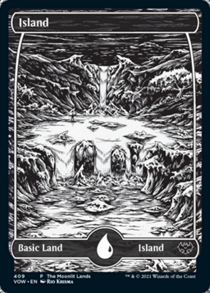 Island (The Moonlit Lands) (Foil Etched) [Innistrad: Crimson Vow Promos] | Grognard Games