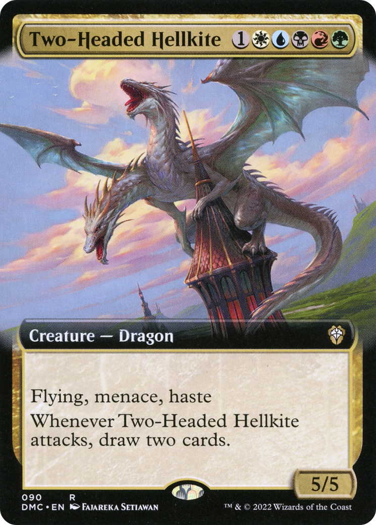Two-Headed Hellkite (Extended Art) [Dominaria United Commander] | Grognard Games