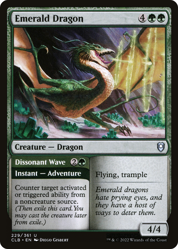 Emerald Dragon // Dissonant Wave [Commander Legends: Battle for Baldur's Gate] | Grognard Games