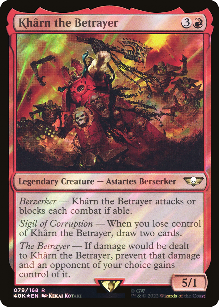 Kharn the Betrayer (Surge Foil) [Universes Beyond: Warhammer 40,000] | Grognard Games