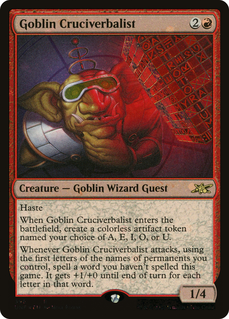 Goblin Cruciverbalist (Galaxy Foil) [Unfinity] | Grognard Games