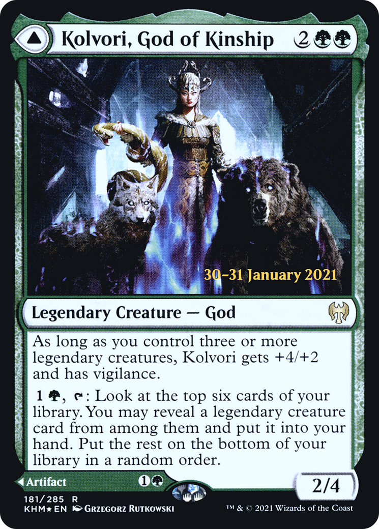 Kolvori, God of Kinship // The Ringhart Crest [Kaldheim Prerelease Promos] | Grognard Games