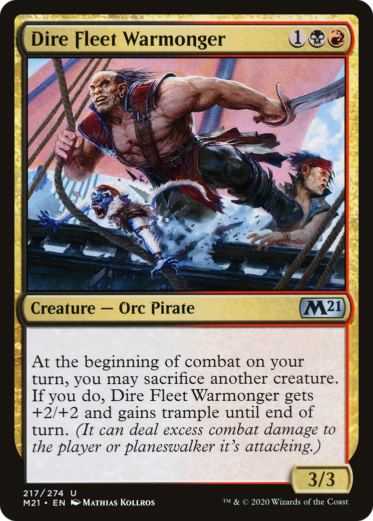 Dire Fleet Warmonger (M21-217) - Core Set 2021 Foil | Grognard Games