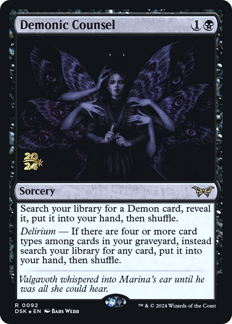 Demonic Counsel [Duskmourn: House of Horror Prerelease Promos] | Grognard Games