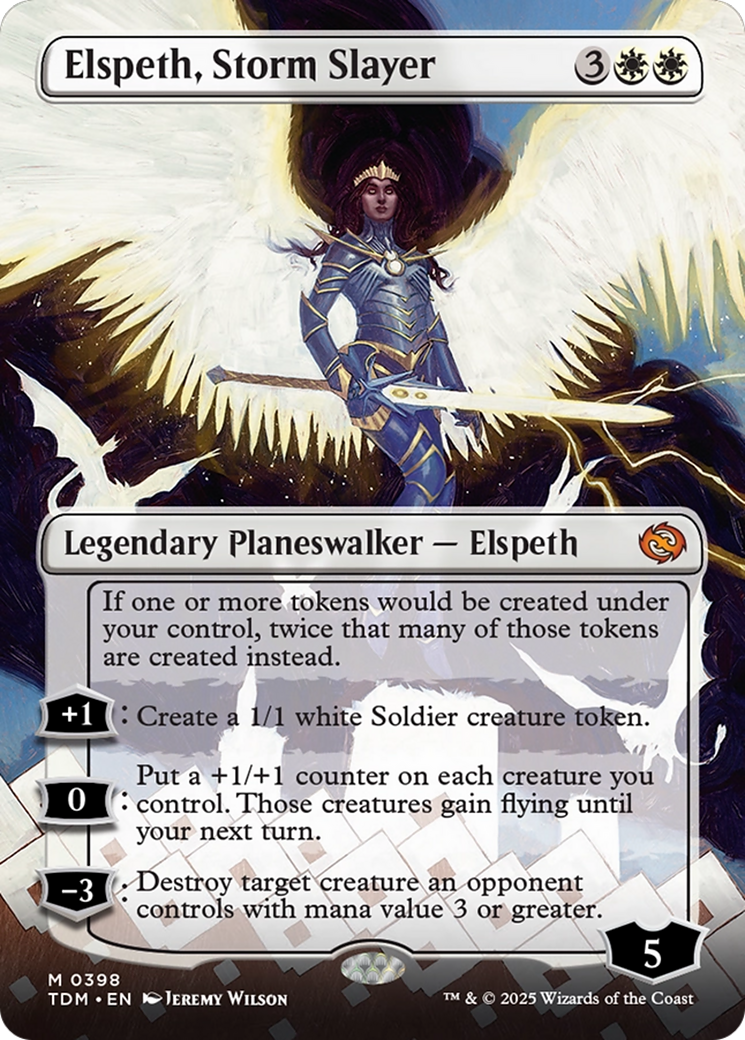 Elspeth, Storm Slayer (Borderless) [Tarkir: Dragonstorm] | Grognard Games