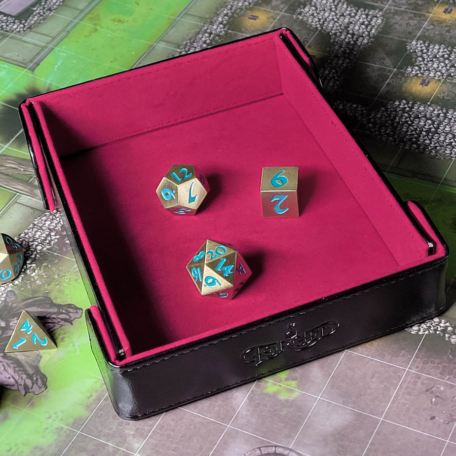 Forged Gaming Compact Magnetic Dice Tray - Red | Grognard Games