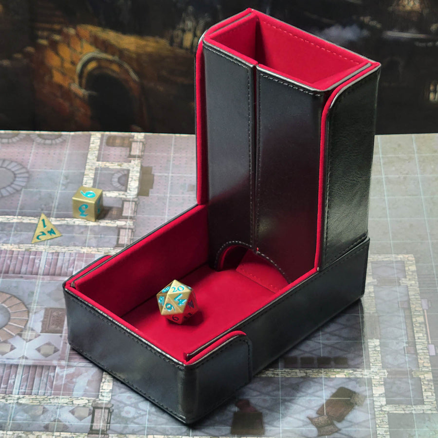 Forged Gaming The Keep: Compact Magnetic Dice Tower and Dice Tray - Red | Grognard Games