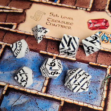 Forged Gaming Glacial Core Metal RPG Dice Set of 7 | Grognard Games