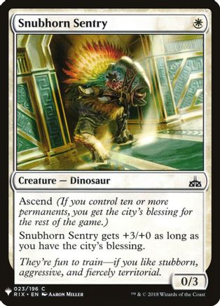 Snubhorn Sentry (LIST-023) - The List Reprints | Grognard Games