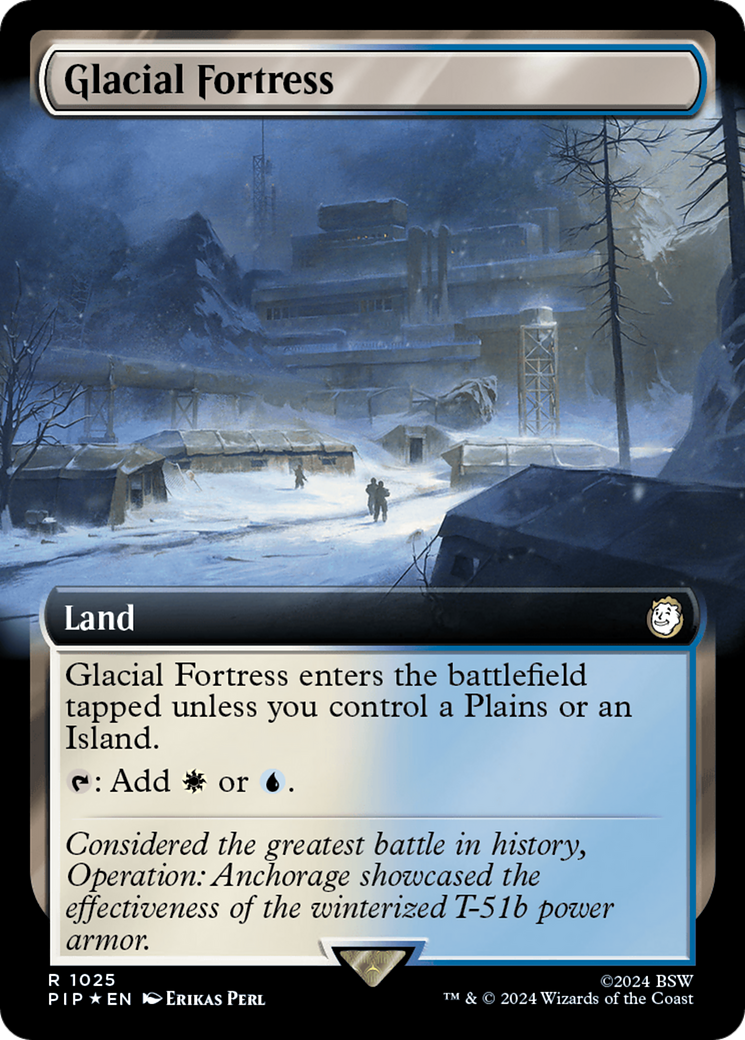 Glacial Fortress (Extended Art) (Surge Foil) [Fallout] | Grognard Games