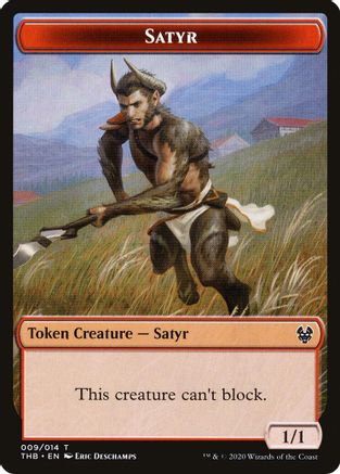 Satyr // Wolf Double-Sided Token (THB-9 // 11) - Theros Beyond Death Tokens Foil | Grognard Games
