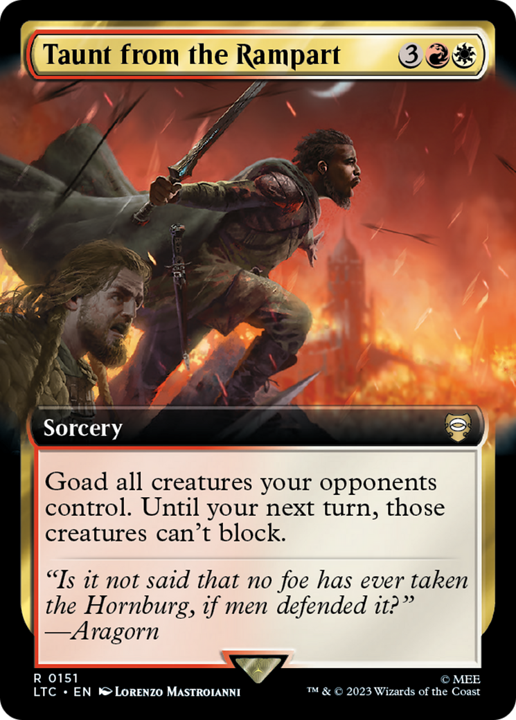 Taunt from the Rampart (LTC-151) - Tales of Middle-earth Commander: (Extended Art) Foil | Grognard Games