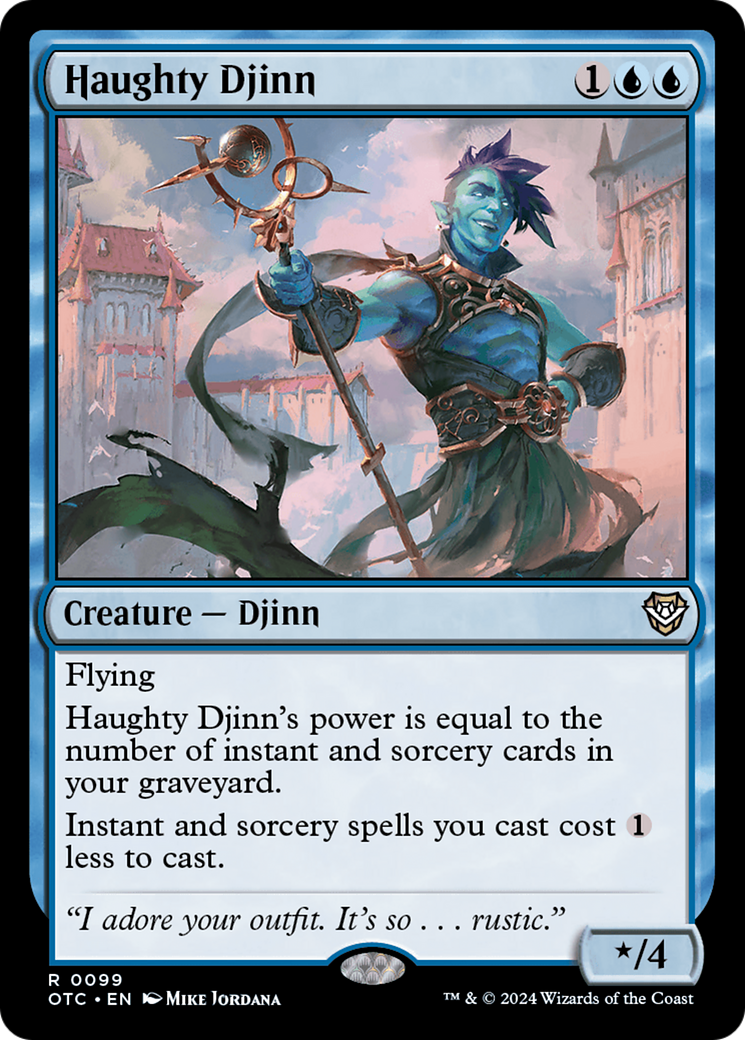 Haughty Djinn (OTC-099) - Outlaws of Thunder Junction Commander Foil | Grognard Games