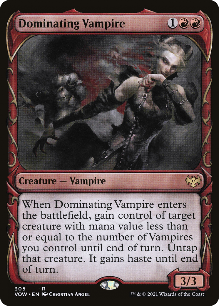 Dominating Vampire (Showcase Fang Frame) [Innistrad: Crimson Vow] | Grognard Games