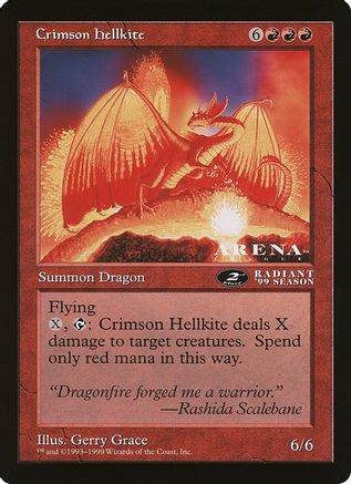 Crimson Hellkite (2nd place) (Arena League) (OVER-) - Oversize Cards | Grognard Games
