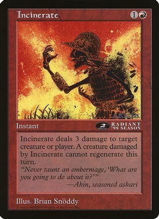 Incinerate (2nd Place) (Arena League) (OVER-) - Oversize Cards | Grognard Games
