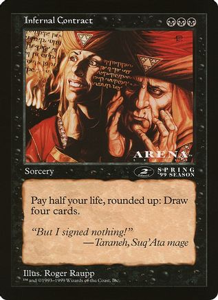 Infernal Contract (2nd Place) (Arena League) (OVER-) - Oversize Cards | Grognard Games