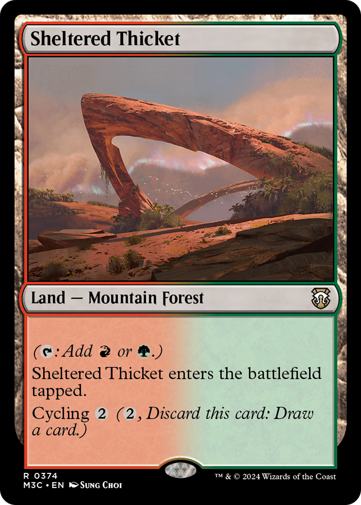 Sheltered Thicket (Ripple Foil) [Modern Horizons 3 Commander] | Grognard Games