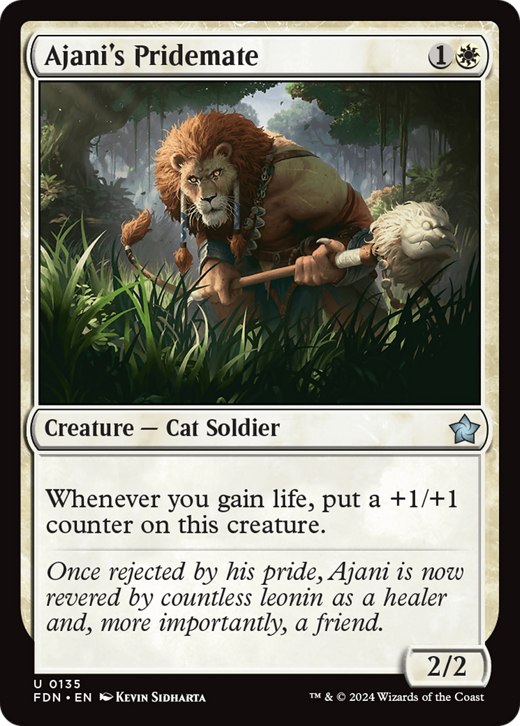 Ajani's Pridemate (FDN-135) - Foundations Foil | Grognard Games