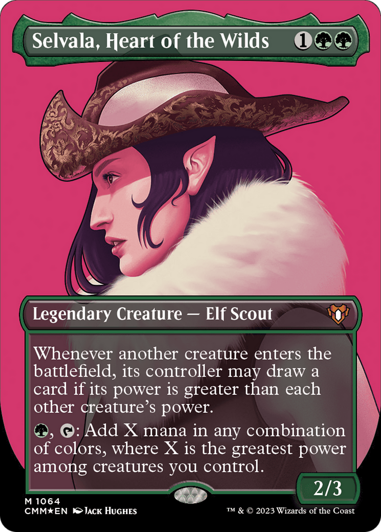 Selvala, Heart of the Wilds (Borderless Textured Foil Frame Break) [Commander Masters] | Grognard Games