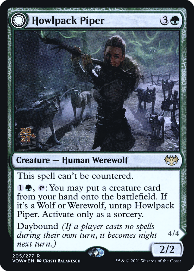 Howlpack Piper // Wildsong Howler [Innistrad: Crimson Vow Prerelease Promos] | Grognard Games