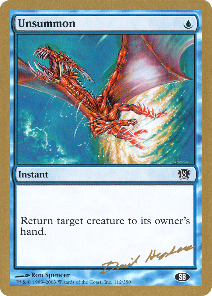 Unsummon (Dave Humpherys) (SB) [World Championship Decks 2003] | Grognard Games