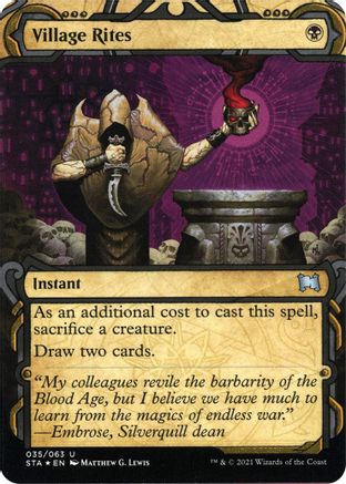 Village Rites (Etched Foil) [Strixhaven Mystical Archive] | Grognard Games