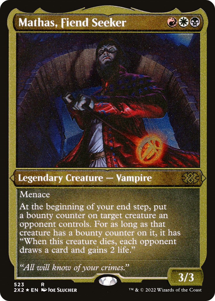 Mathas, Fiend Seeker (Foil Etched) (2X2-523) - Double Masters 2022 Foil | Grognard Games